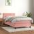 Pat box spring cu saltea, roz, 90x190 cm, catifea GartenMobel Dekor