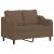 Set de canapele cu perne, 2 piese, maro, textil GartenMobel Dekor