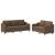 Set de canapele cu perne, 2 piese, maro, textil GartenMobel Dekor