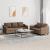Set de canapele cu perne, 2 piese, maro, textil GartenMobel Dekor