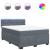 Pat box spring cu saltea, gri închis, 140x200 cm, catifea GartenMobel Dekor