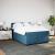 Pat box spring cu saltea, albastru, 140x200 cm, catifea GartenMobel Dekor