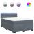 Pat box spring cu saltea, gri închis, 160x200 cm, catifea GartenMobel Dekor