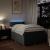 Pat box spring cu saltea, gri închis, 120x190 cm, textil GartenMobel Dekor
