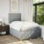 Pat continental cu saltea, gri deschis, 120x200 cm, textil GartenMobel Dekor