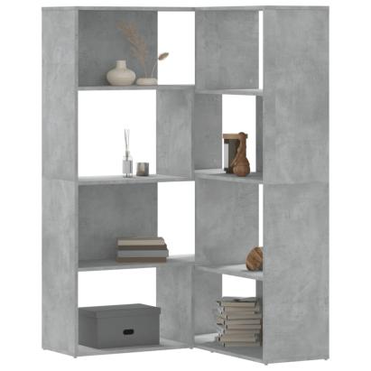 Bibliotecă 4 niveluri gri beton 85x85x140 cm lemn prelucrat GartenMobel Dekor