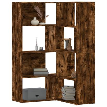 Bibliotecă 4 niveluri stejar fumuriu 85x85x140cm lemn prelucrat GartenMobel Dekor