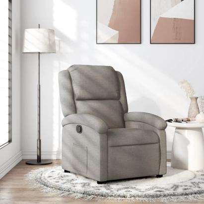 Fotoliu rabatabil, gri taupe, material textil GartenMobel Dekor