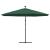 Umbrelă de consolă cu LED și stâlp de metal, verde, 350 cm GartenMobel Dekor