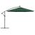 Umbrelă de consolă cu LED și stâlp de metal, verde, 350 cm GartenMobel Dekor