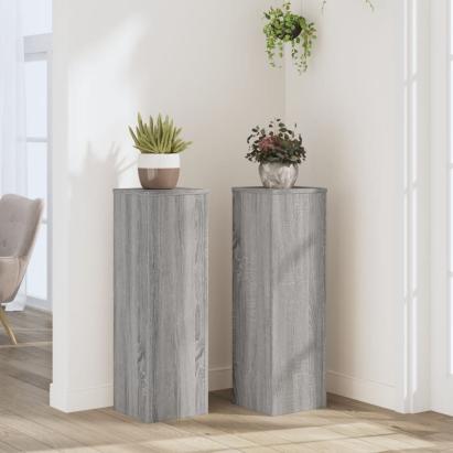 Suporturi de plante 2 buc. gri sonoma 25x25x80cm lemn prelucrat GartenMobel Dekor