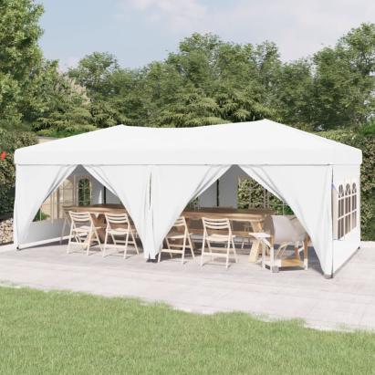 Cort pliabil pentru petreceri cu pereți lateral, alb, 3x6 m GartenMobel Dekor