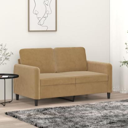 Canapea cu 2 locuri, maro, 120 cm, catifea GartenMobel Dekor