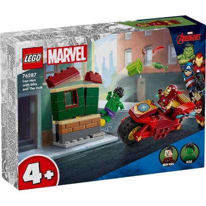 LEGO MARVEL IRON MAN CU MOTOCICLETA SI HULK 76287 SuperHeroes ToysZone