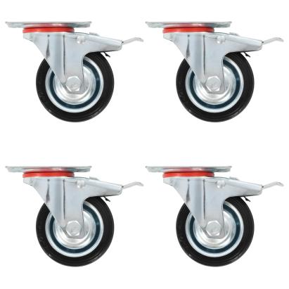 Roți pivotante cu frâne duble, 4 buc., 75 mm GartenMobel Dekor