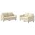 Set de canapele cu perne, 2 piese, crem, textil GartenMobel Dekor
