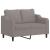 Set de canapea cu perne, 2 piese, gri taupe, material textil GartenMobel Dekor