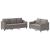 Set de canapea cu perne, 2 piese, gri taupe, material textil GartenMobel Dekor