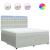 Pat box spring cu saltea, gri deschis, 180x200 cm, catifea GartenMobel Dekor