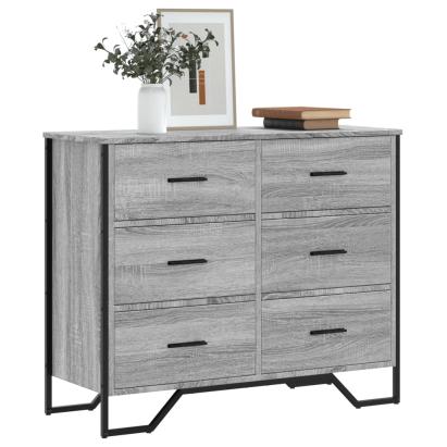 Comodă cu sertare, gri sonoma 91x35,5x74,5 cm lemn prelucrat GartenMobel Dekor