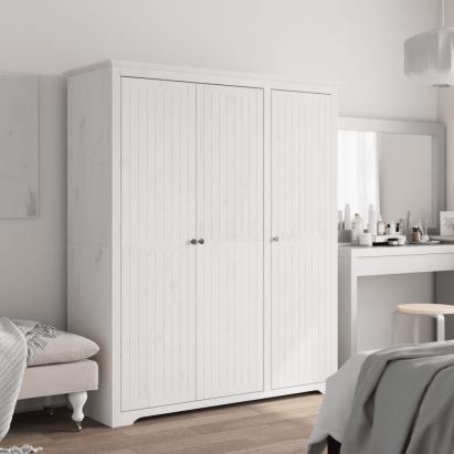Șifonier "BODO", alb, 146x53,5x173 cm, lemn masiv de pin GartenMobel Dekor