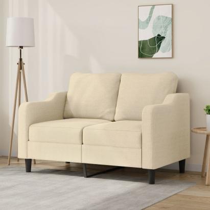 Canapea cu 2 locuri, crem, 120 cm, material textil GartenMobel Dekor