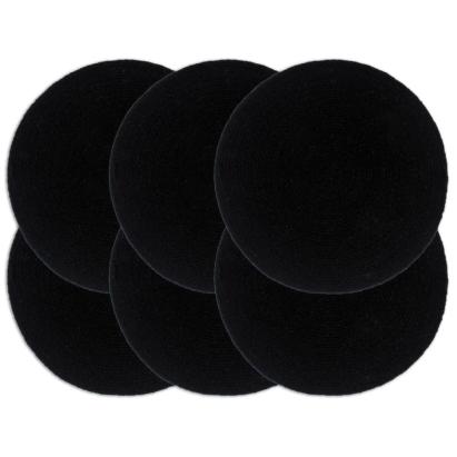 Naproane, 6 buc., negru, 38 cm, bumbac, rotund  GartenMobel Dekor