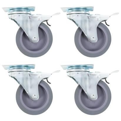 Roți pivotante cu frâne duble, 4 buc., 75 mm GartenMobel Dekor