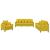 Set de canapele cu perne, 3 piese, galben, catifea GartenMobel Dekor