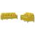 Set de canapele cu perne, 2 piese, galben, catifea GartenMobel Dekor