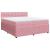 Pat box spring cu saltea, roz, 200x200 cm, catifea GartenMobel Dekor