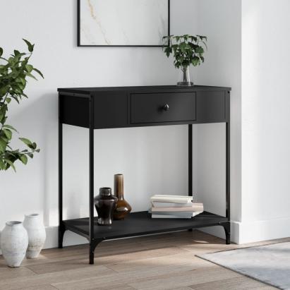 Masă consolă, negru, 75x34,5x75 cm, lemn prelucrat GartenMobel Dekor