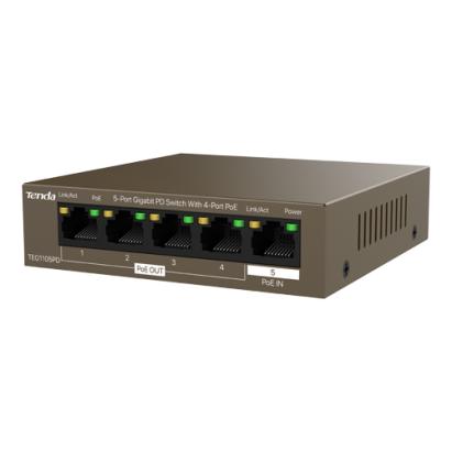 Switch 4 porturi PoE OUT, 1 port PoE IN, Gigabit - TENDA TND-TEG1105PD SafetyGuard Surveillance