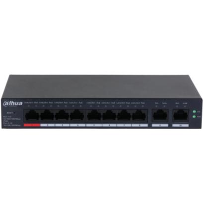 Switch 10 porturi Gigabit 8 porturi PoE cu management Dahua - CS4010-8GT-110 SafetyGuard Surveillance