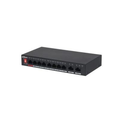 Switch Dahua PFS3010-8ET-96-V2, PoE 8 porturi, 2x Gigabit, 96W SafetyGuard Surveillance