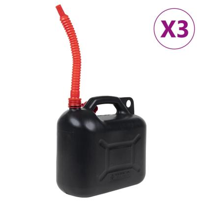 Bidon de combustibil, pipă flexibilă, 3 buc. negru 10 L plastic GartenMobel Dekor
