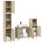 Set mobilier de baie, 3 piese, stejar sonoma, lemn prelucrat GartenMobel Dekor
