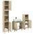 Set mobilier de baie, 3 piese, stejar sonoma, lemn prelucrat GartenMobel Dekor