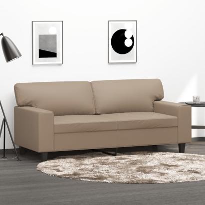 Canapea cu 2 locuri, cappuccino, 140 cm, piele ecologică GartenMobel Dekor