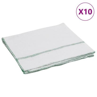 Lavete de podea, 10 buc., alb cu dungi verzi, 50x60 cm GartenMobel Dekor