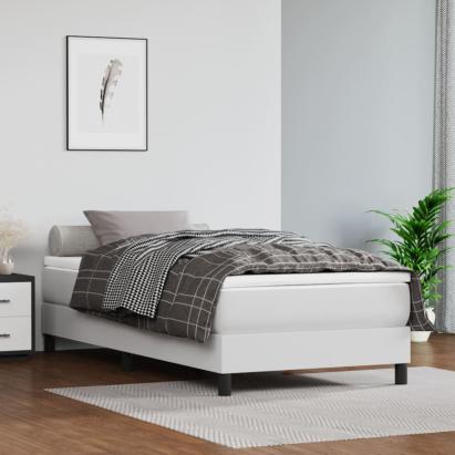 Saltea cu arcuri buzunar copii alb 80x160 cm piele artificială GartenMobel Dekor