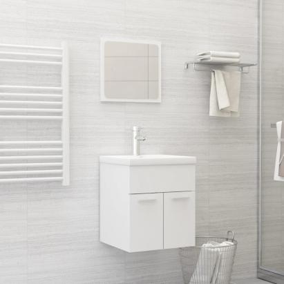 Set mobilier de baie, 2 piese, alb, PAL GartenMobel Dekor