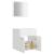 Set mobilier de baie, 2 piese, alb extralucios, lemn prelucrat GartenMobel Dekor