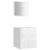 Set mobilier de baie, 2 piese, alb extralucios, lemn prelucrat GartenMobel Dekor
