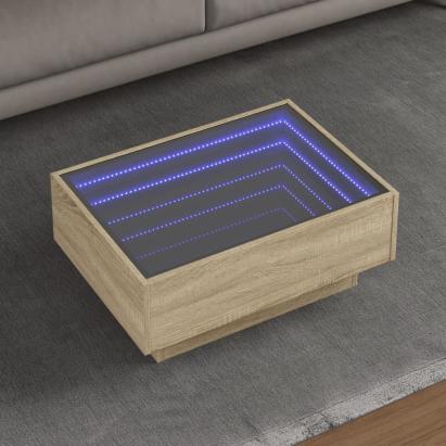 Măsuță de cafea cu LED stejar sonoma 70x50x30 cm lemn prelucrat GartenMobel Dekor