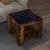 Măsuță de cafea cu LED stejar fumuriu 53x53x45cm lemn prelucrat GartenMobel Dekor