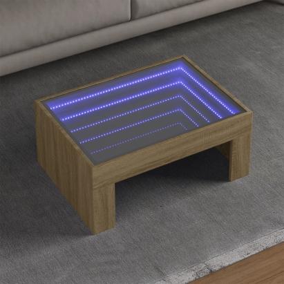 Măsuță de cafea cu LED infinity, stejar sonoma, 70x50x30 cm GartenMobel Dekor