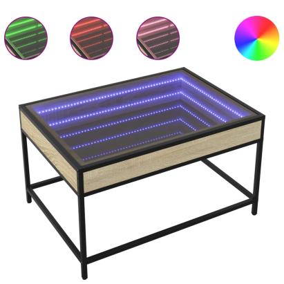 Măsuță de cafea cu LED infinity, stejar sonoma, 70x50x41 cm GartenMobel Dekor