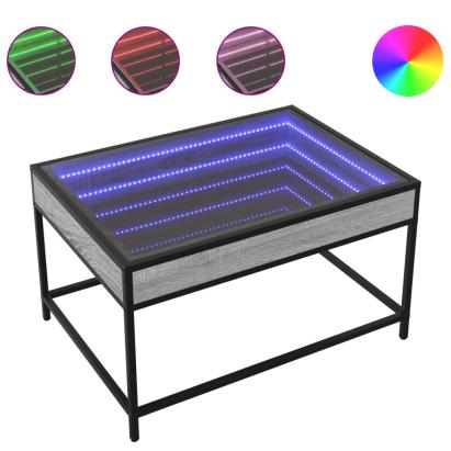 Măsuță de cafea cu LED infinity, gri sonoma, 70x50x41 cm GartenMobel Dekor