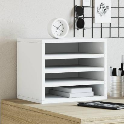 Organizator de birou, alb, 36x26x29,5 cm, lemn prelucrat GartenMobel Dekor